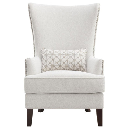 Upholstered Wingback Accent Chair Latte for Bedroom and Living Room