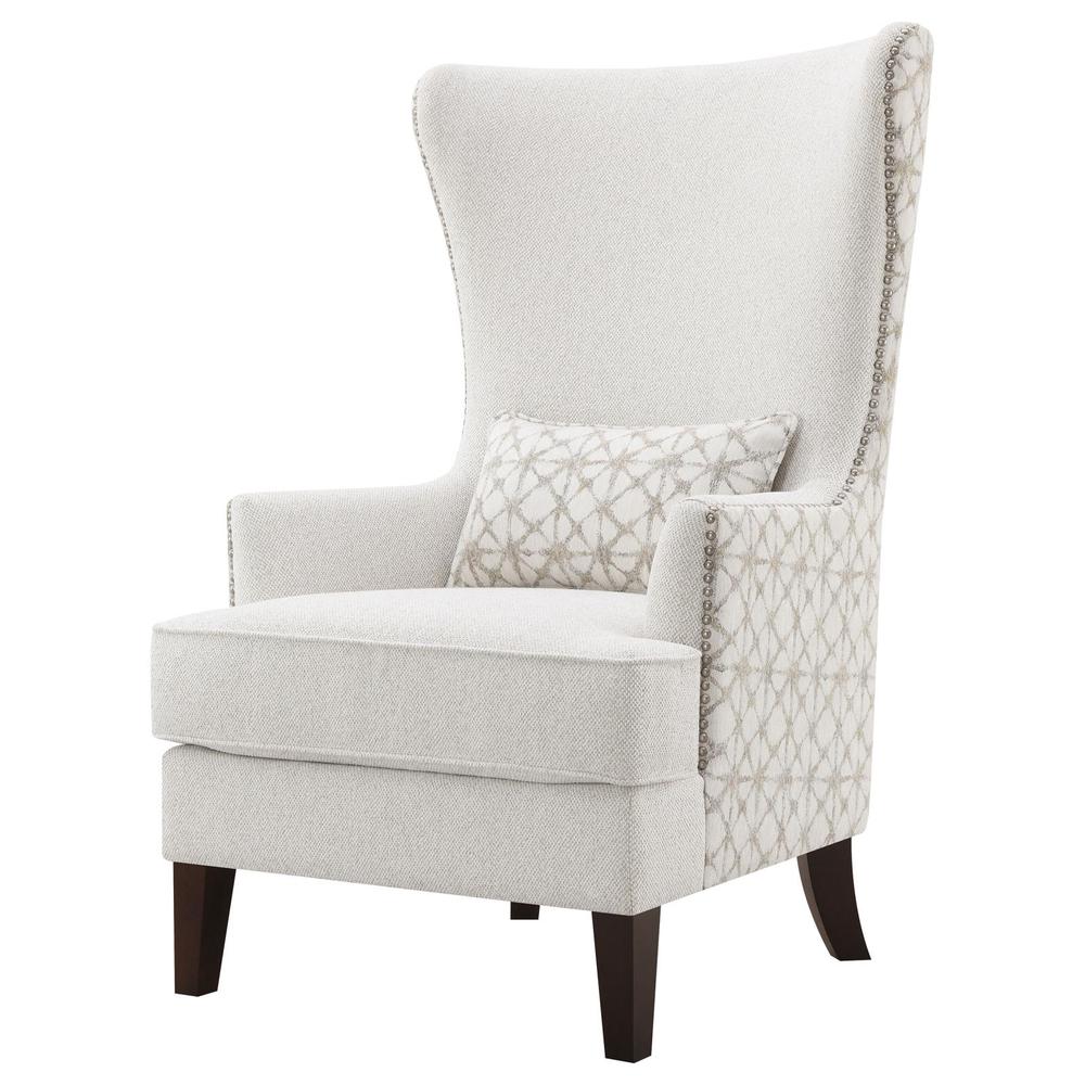 Upholstered Wingback Accent Chair Latte for Bedroom and Living Room