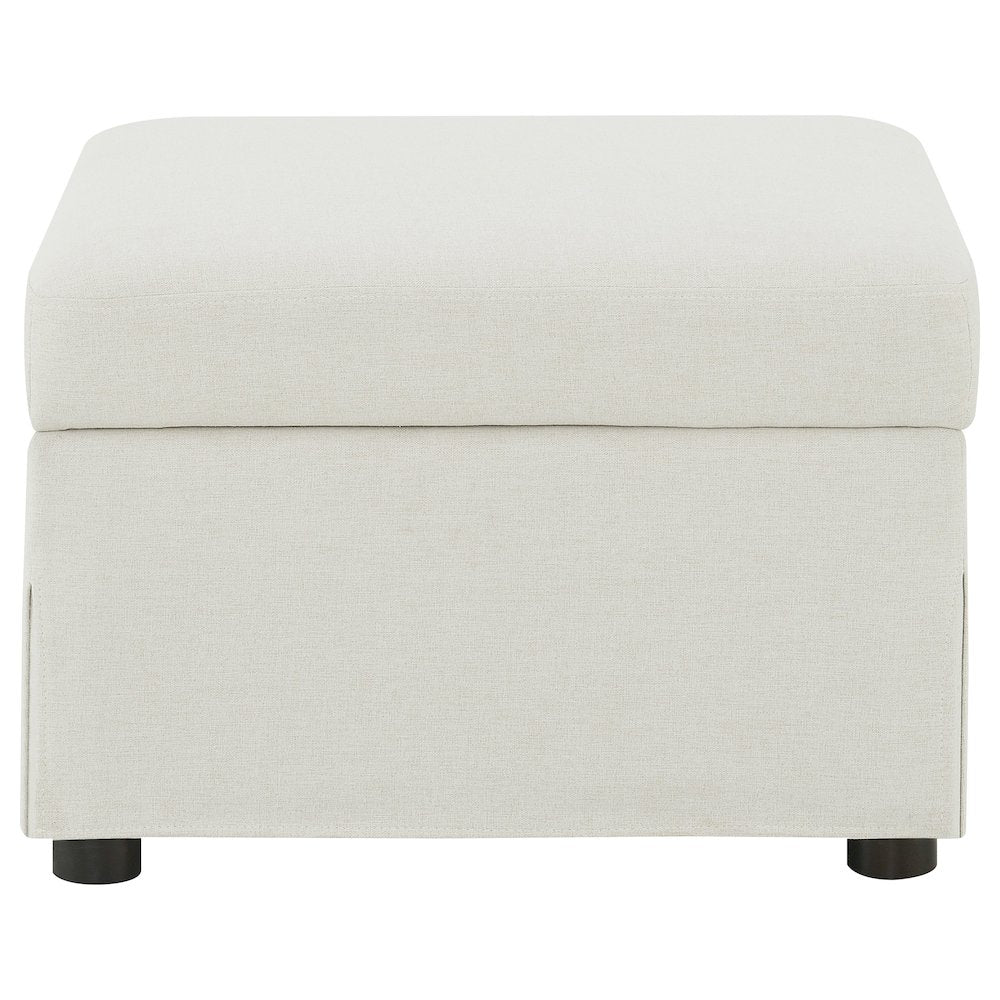 Winter Upholstered Hydraulic Lift Top Storage Ottoman Beige