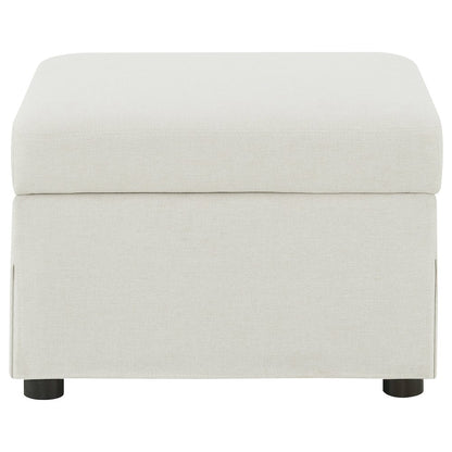 Winter Upholstered Hydraulic Lift Top Storage Ottoman Beige