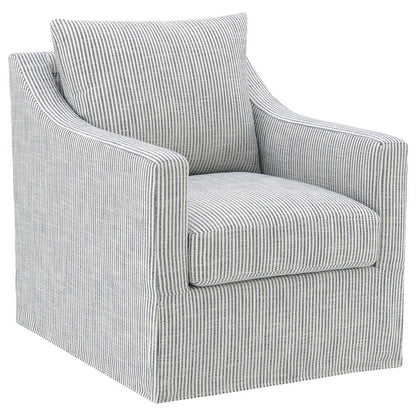 Winter Upholstered Sloped Arm Accent Swivel Chair Grey