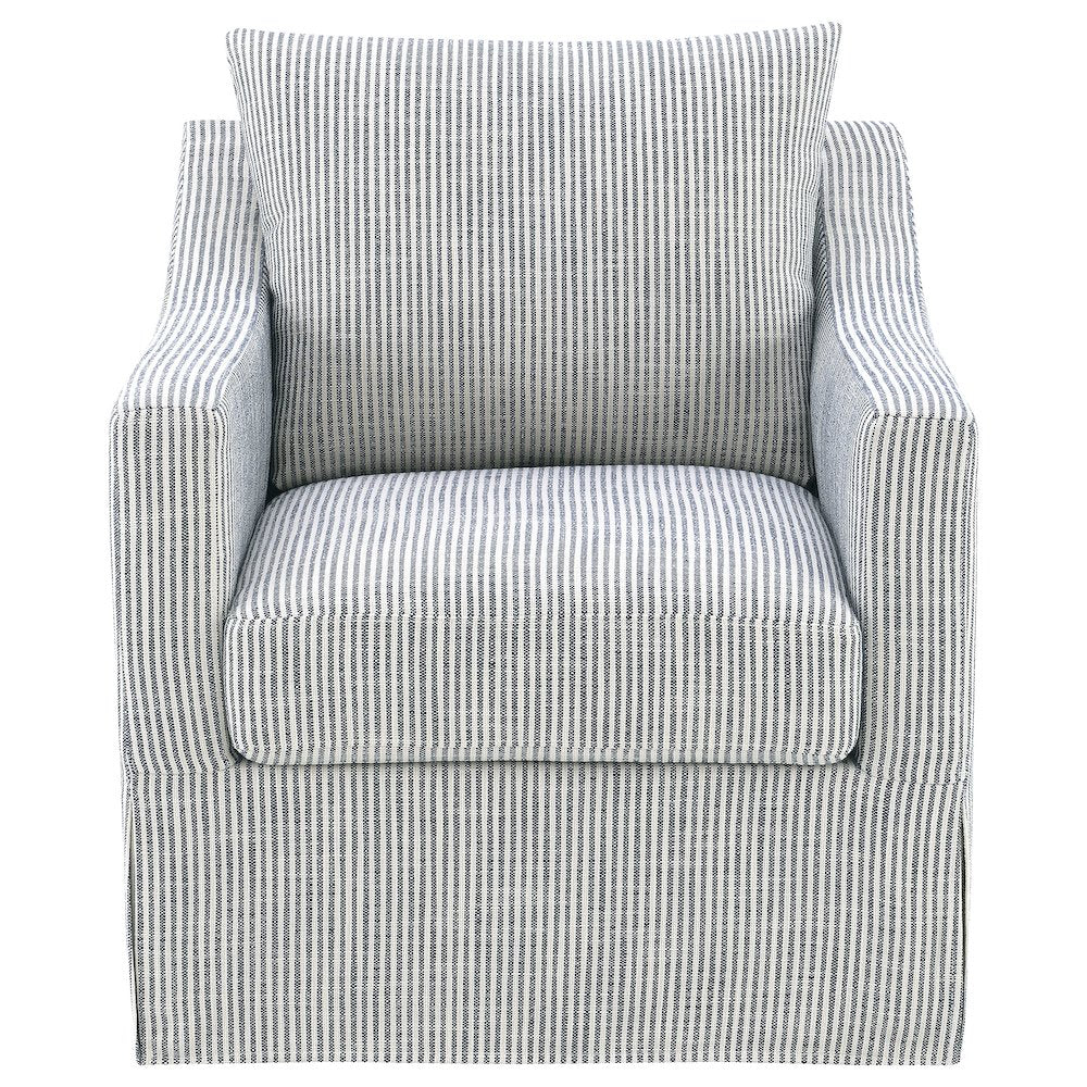 Winter Upholstered Sloped Arm Accent Swivel Chair Grey
