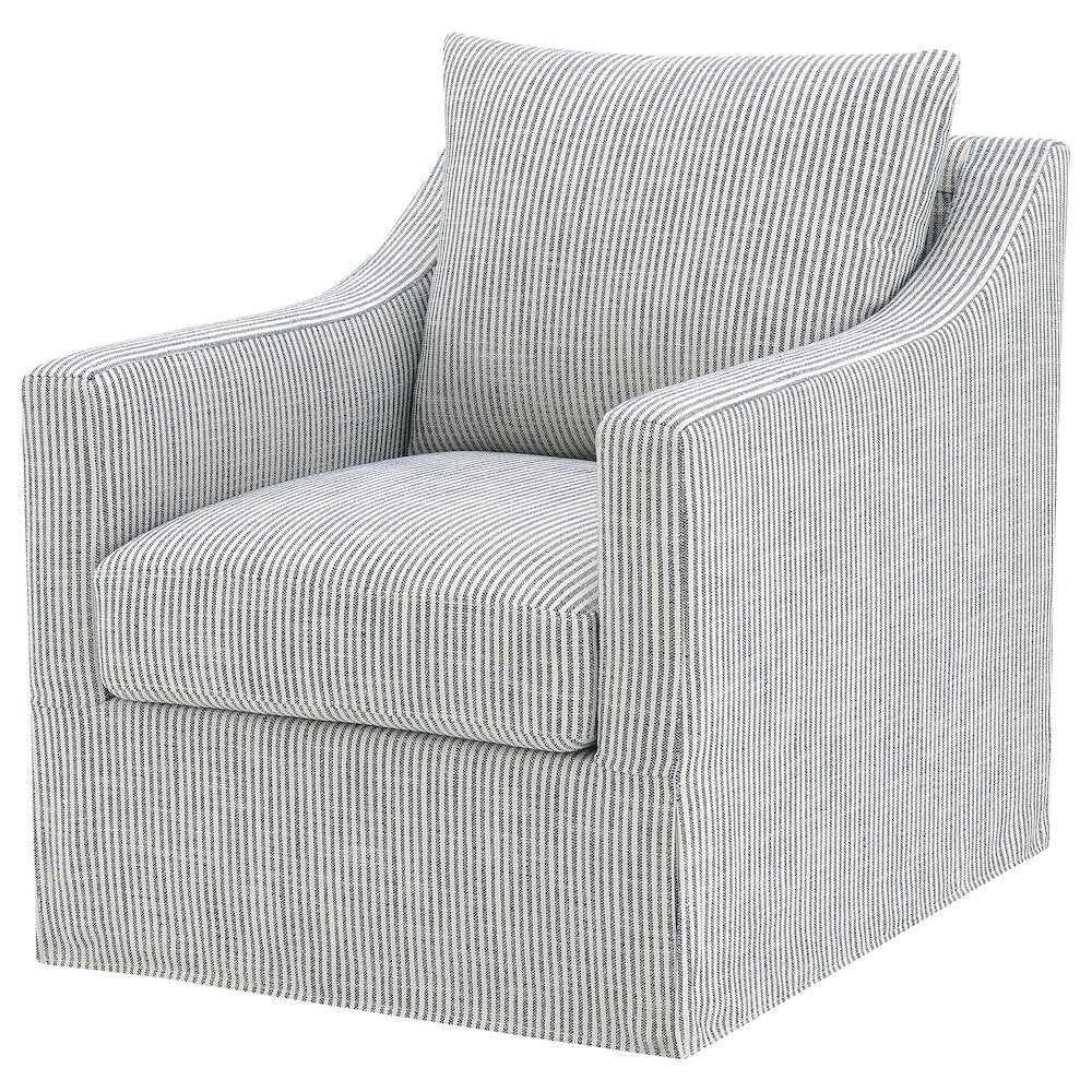 Winter Upholstered Sloped Arm Accent Swivel Chair Grey