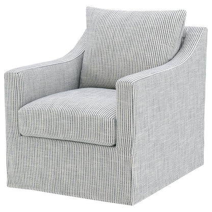 Winter Upholstered Sloped Arm Accent Swivel Chair Grey
