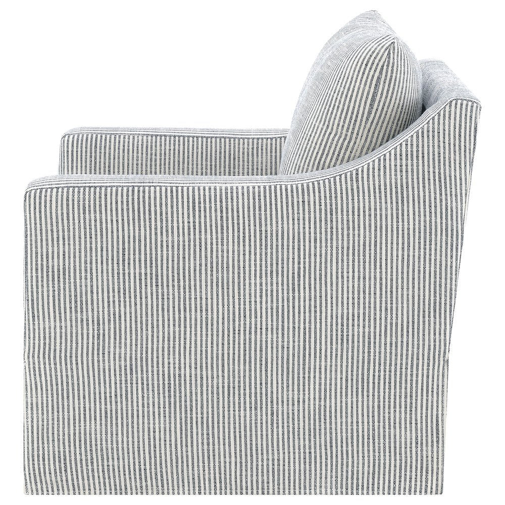 Winter Upholstered Sloped Arm Accent Swivel Chair Grey