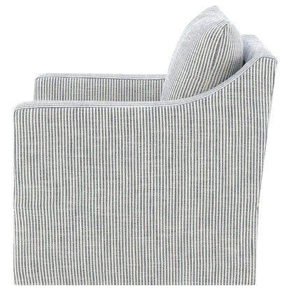 Winter Upholstered Sloped Arm Accent Swivel Chair Grey