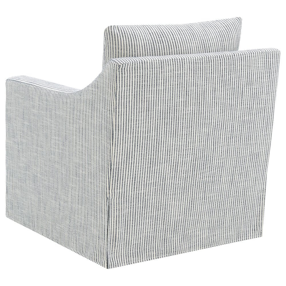 Winter Upholstered Sloped Arm Accent Swivel Chair Grey