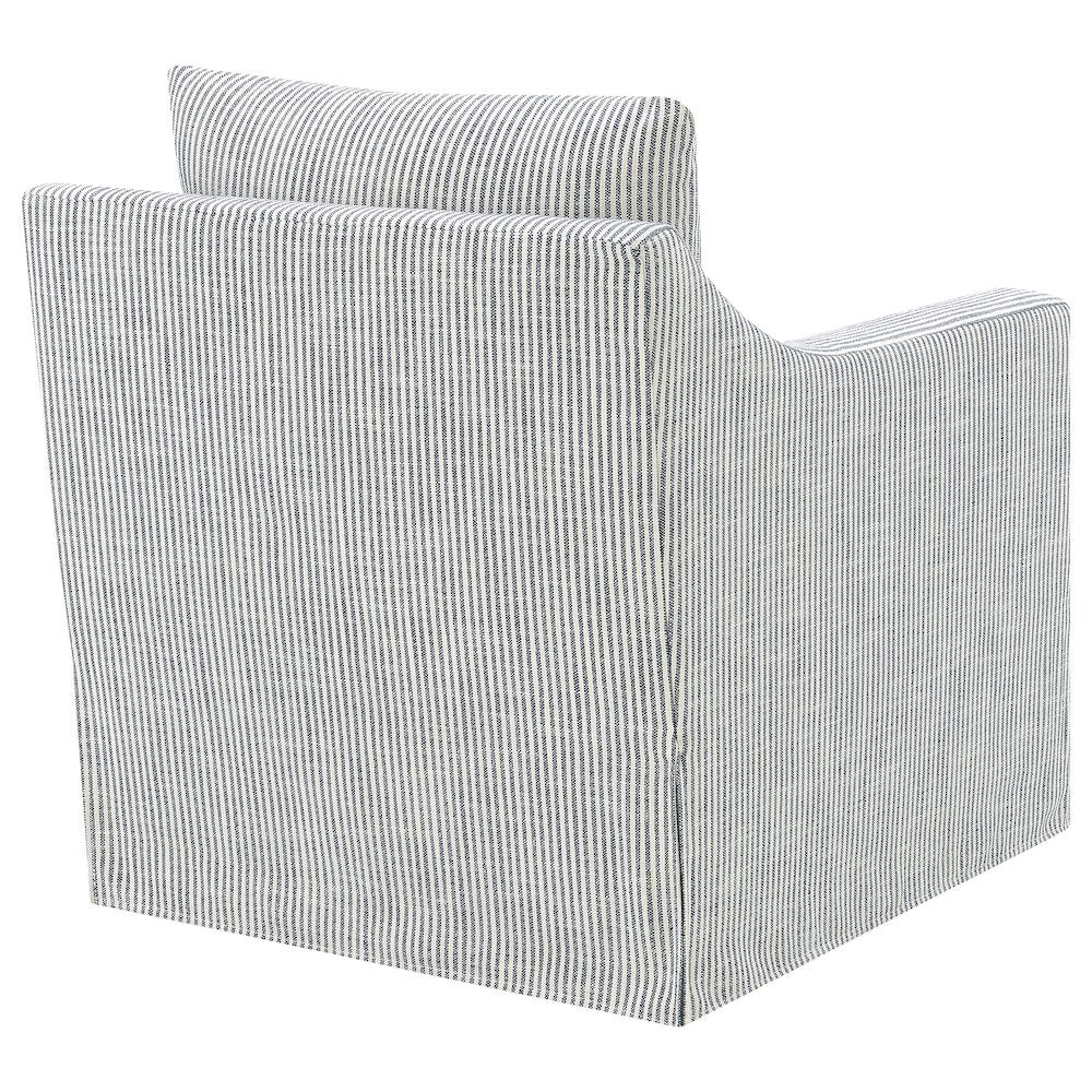 Winter Upholstered Sloped Arm Accent Swivel Chair Grey