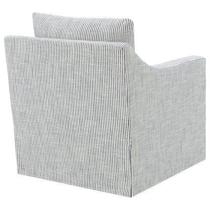 Winter Upholstered Sloped Arm Accent Swivel Chair Grey