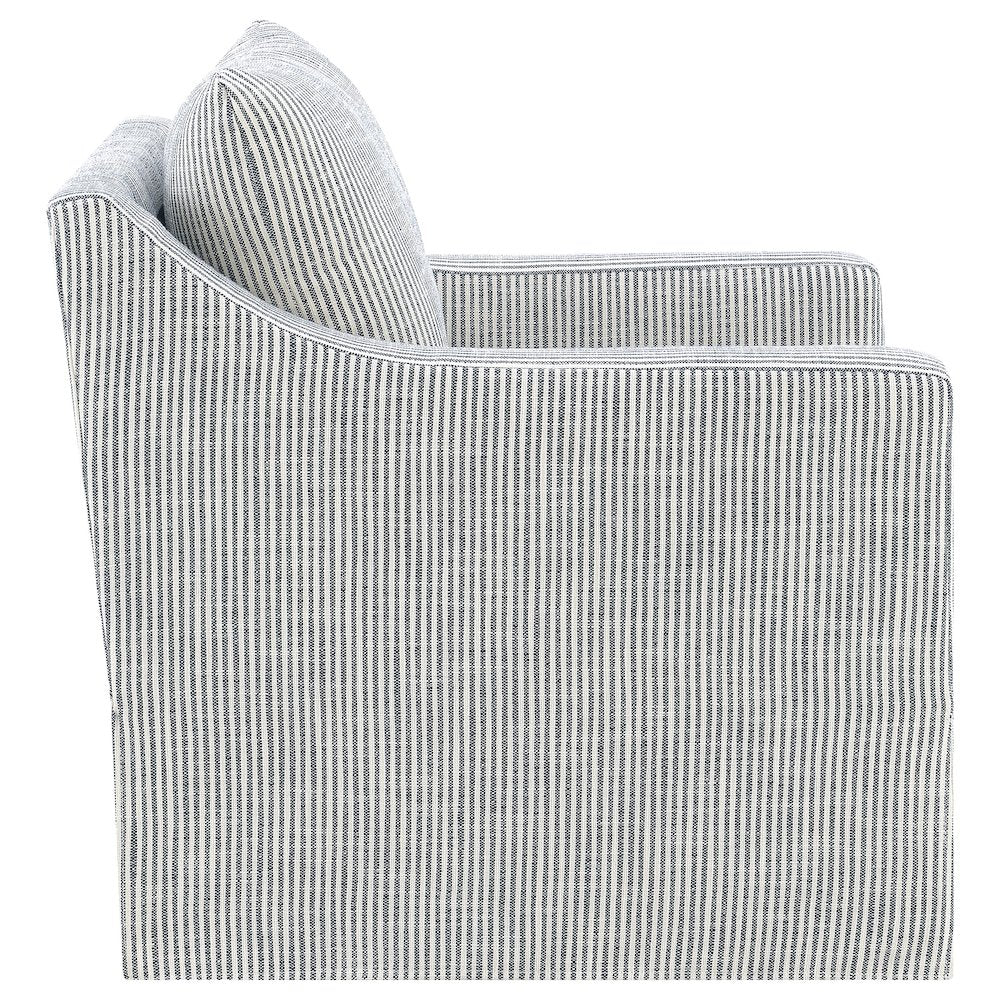 Winter Upholstered Sloped Arm Accent Swivel Chair Grey