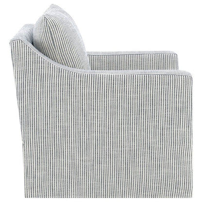Winter Upholstered Sloped Arm Accent Swivel Chair Grey