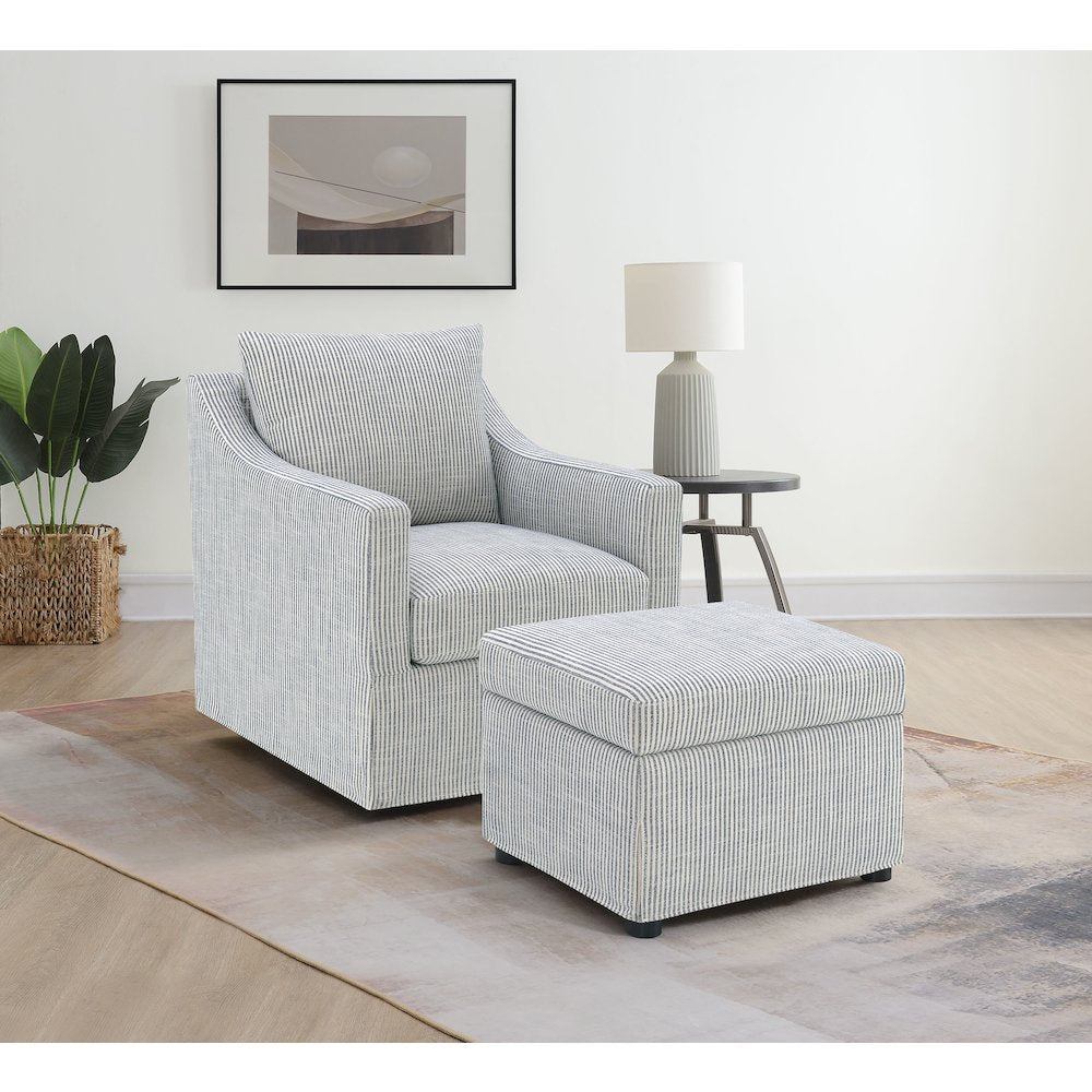Winter Upholstered Sloped Arm Accent Swivel Chair Grey