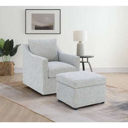 Winter Upholstered Sloped Arm Accent Swivel Chair Grey