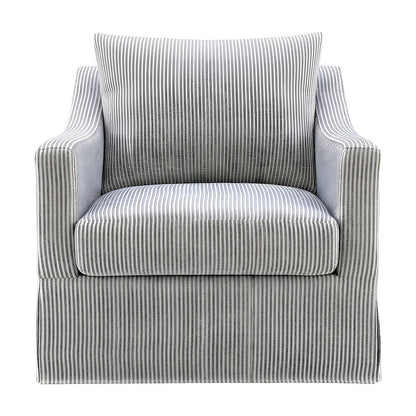 Fabric-Upholstered Swivel Accent Chair with Sloped Arms for Living Room, Grey