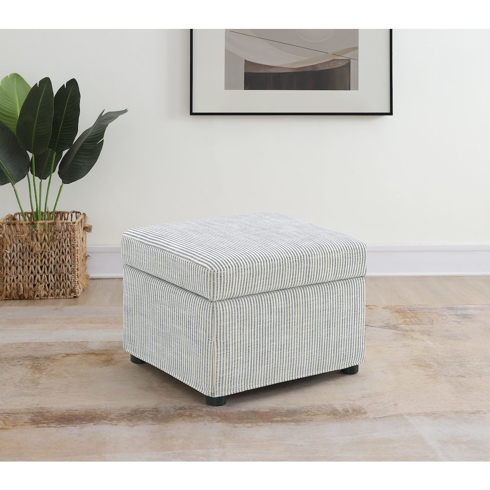 Winter Upholstered Hydraulic Lift Top Storage Ottoman Grey
