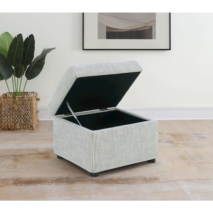 Winter Upholstered Hydraulic Lift Top Storage Ottoman Grey