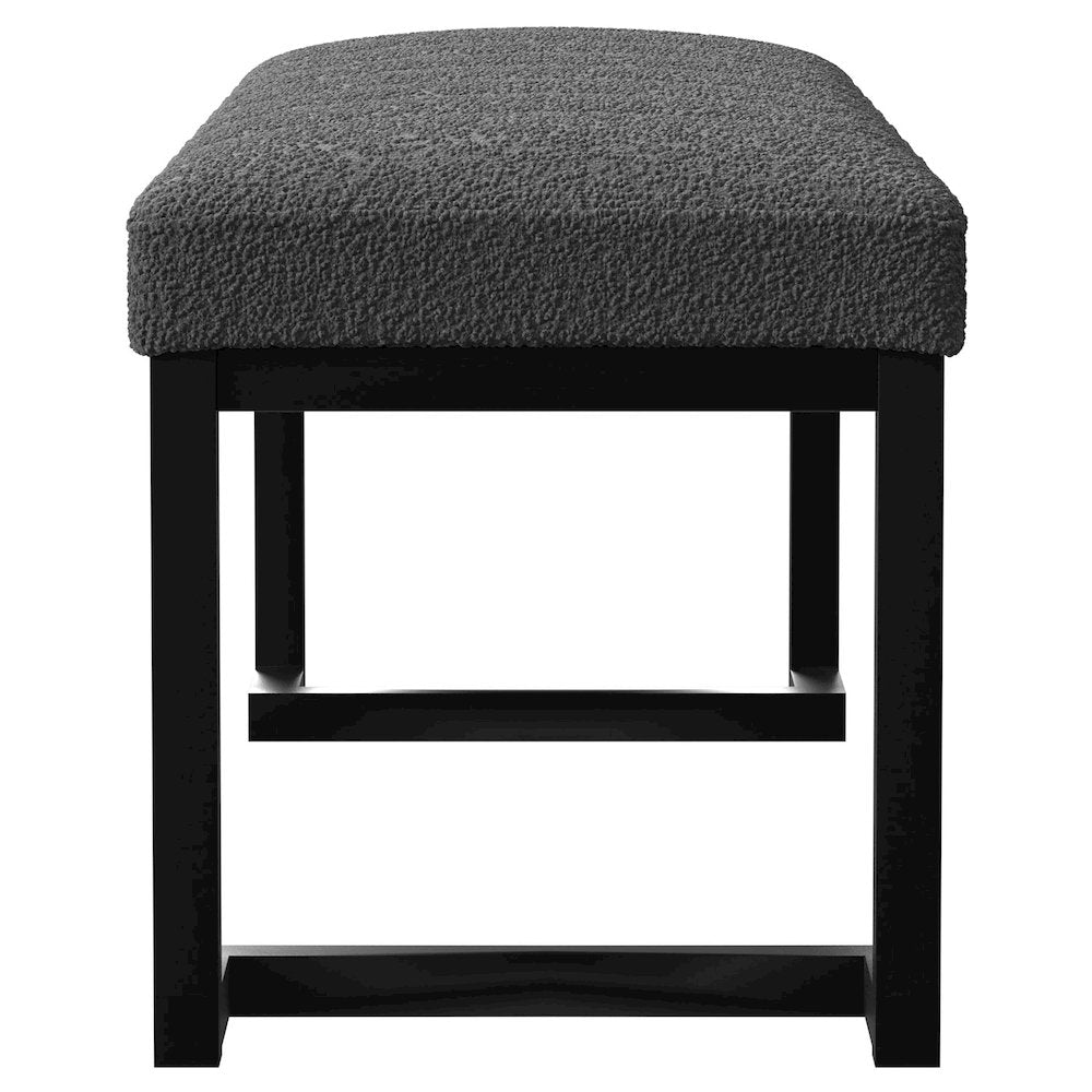 Mesa Boucle Upholstered Tufted Accent Bench Charcoal