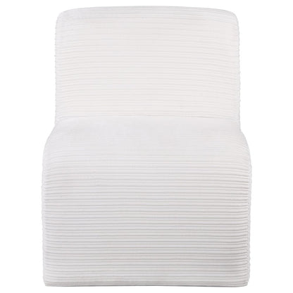 Drayton Upholstered Curved Armless Accent Chair Ivory