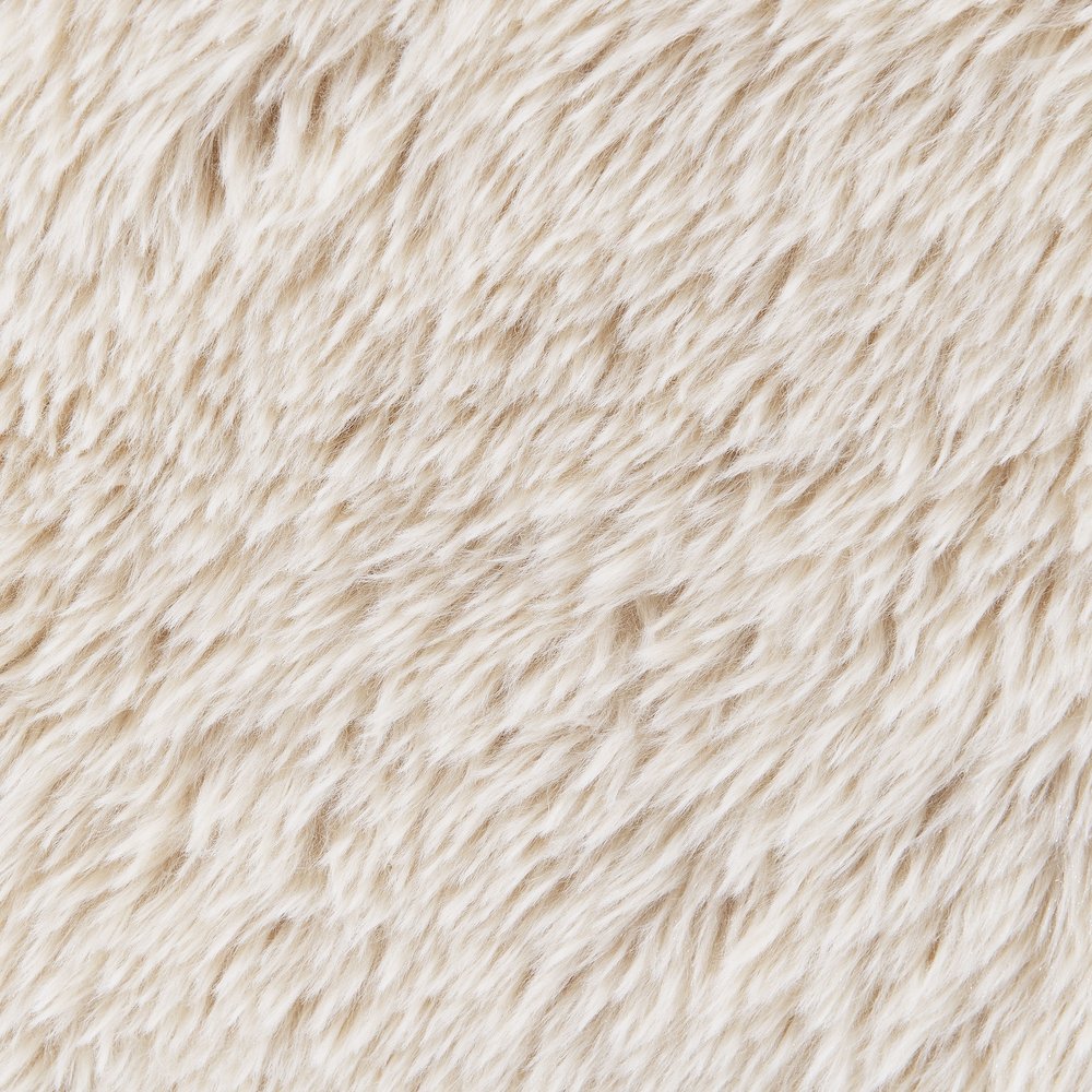 Paquet Faux Fur Upholstered Chair Solid Wood Arms Latte