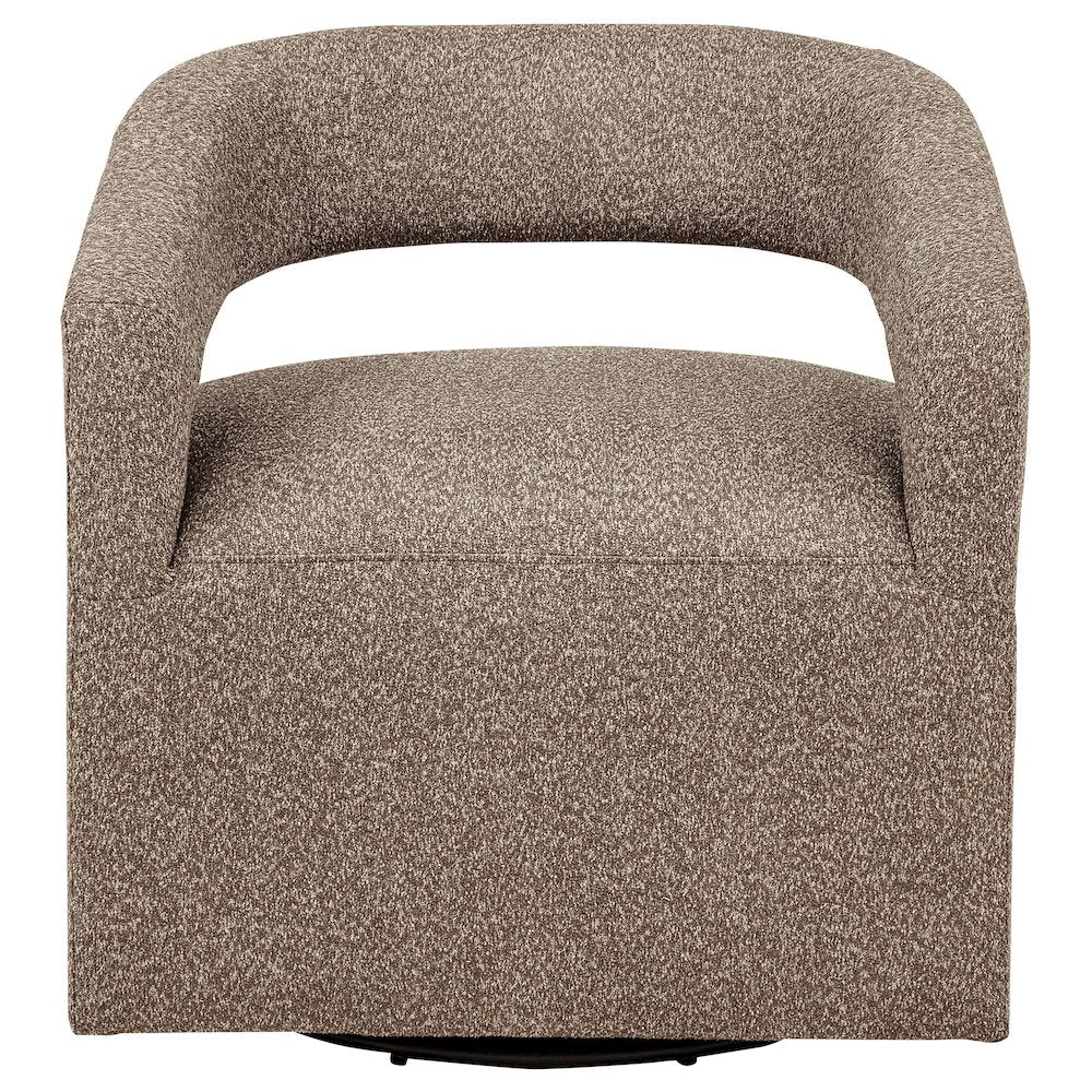 Westhill Boucle Upholstered Swivel Accent Chair Rocky Road