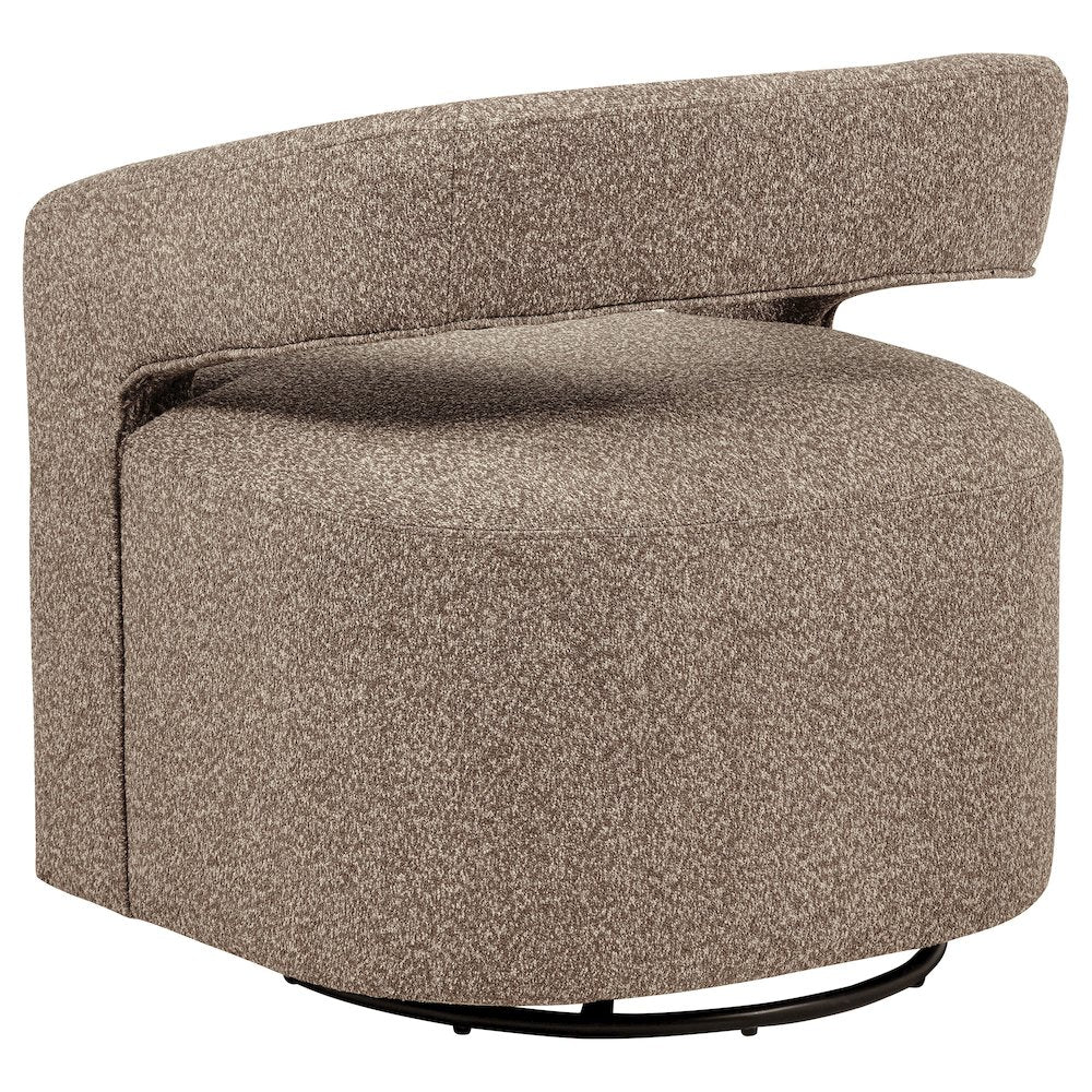 Westhill Boucle Upholstered Swivel Accent Chair Rocky Road