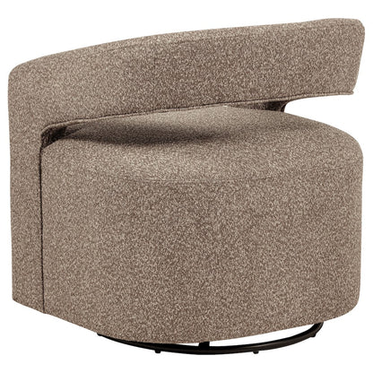 Westhill Boucle Upholstered Swivel Accent Chair Rocky Road