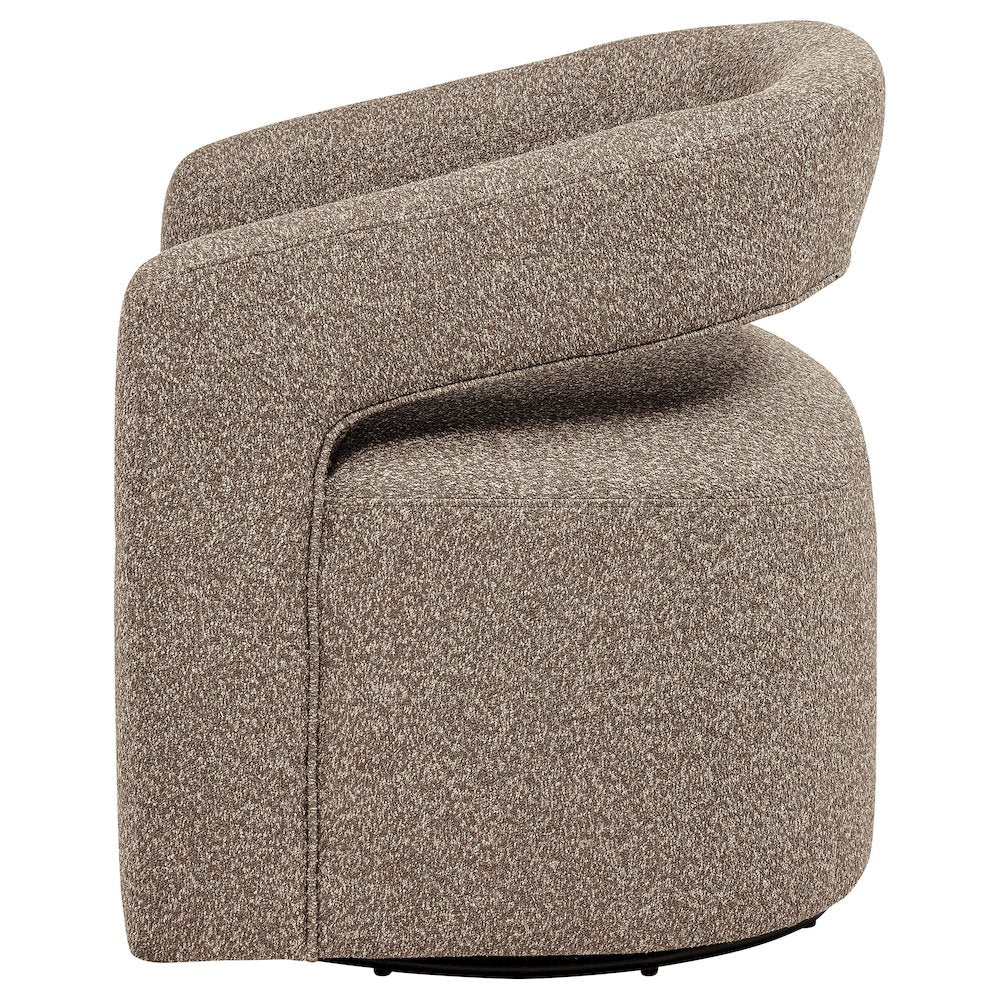 Westhill Boucle Upholstered Swivel Accent Chair Rocky Road