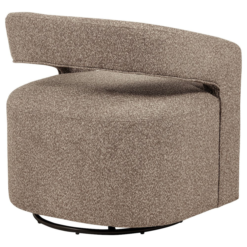 Westhill Boucle Upholstered Swivel Accent Chair Rocky Road