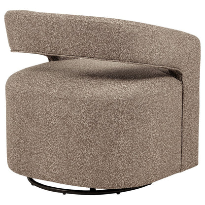 Westhill Boucle Upholstered Swivel Accent Chair Rocky Road