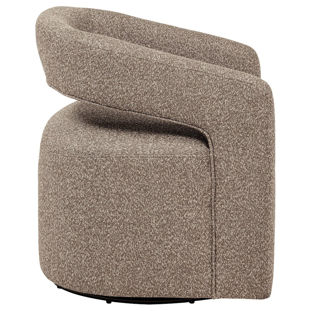 Westhill Boucle Upholstered Swivel Accent Chair Rocky Road