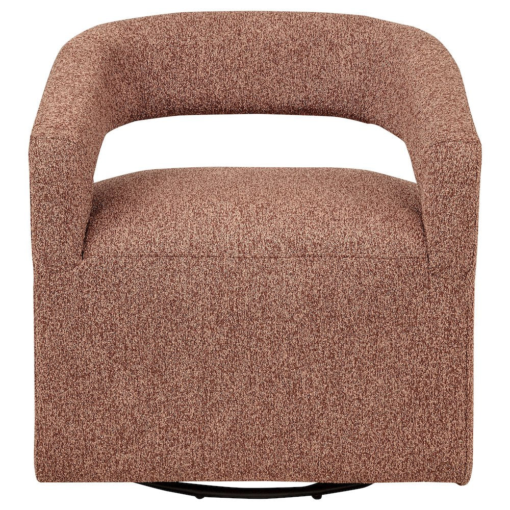 Westhill Boucle Upholstered Swivel Accent Chair Berry