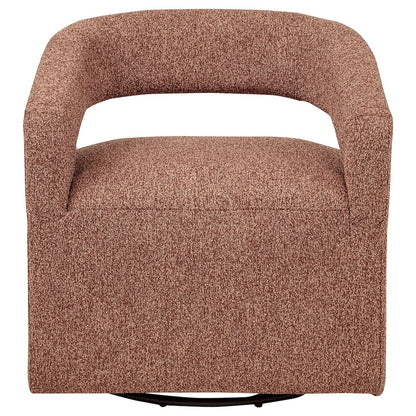 Westhill Boucle Upholstered Swivel Accent Chair Berry