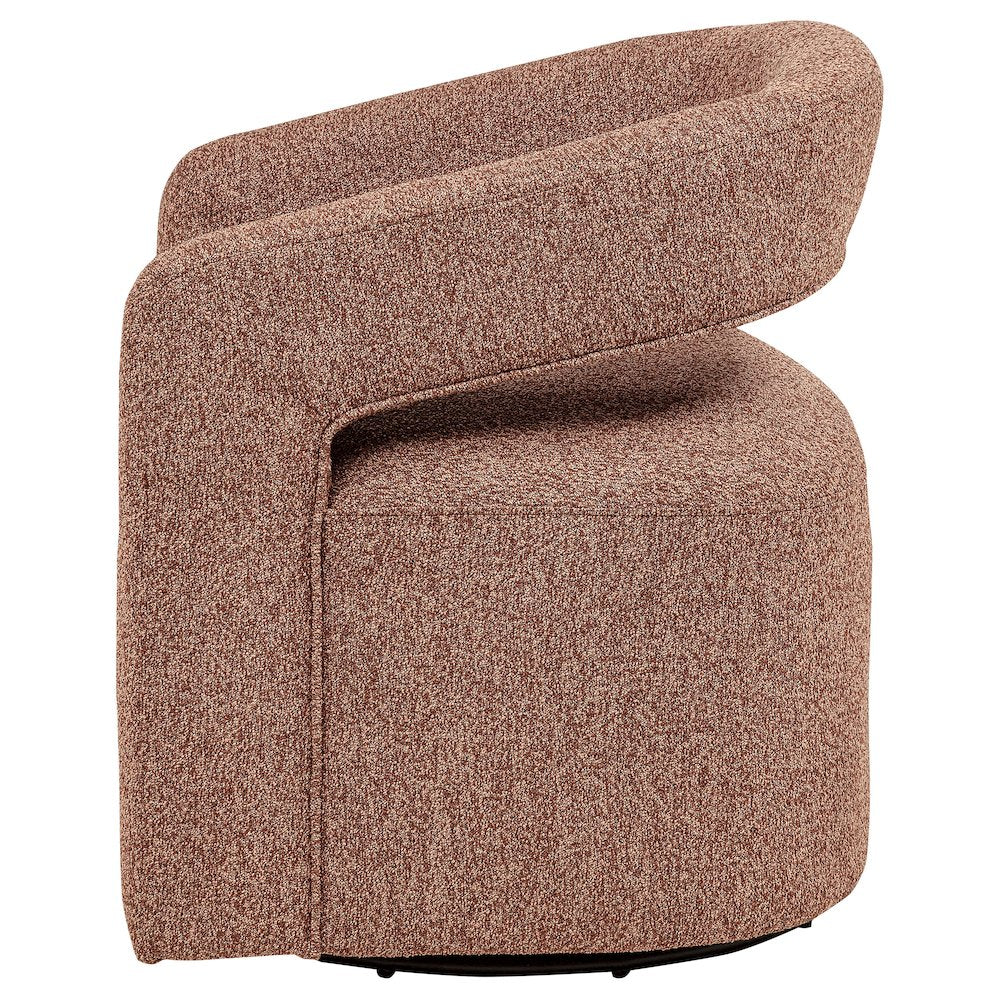 Westhill Boucle Upholstered Swivel Accent Chair Berry