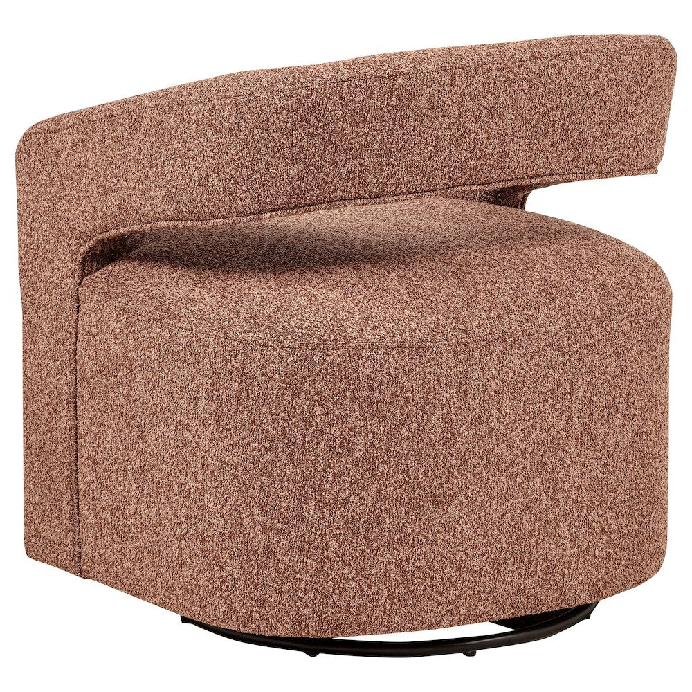 Westhill Boucle Upholstered Swivel Accent Chair Berry