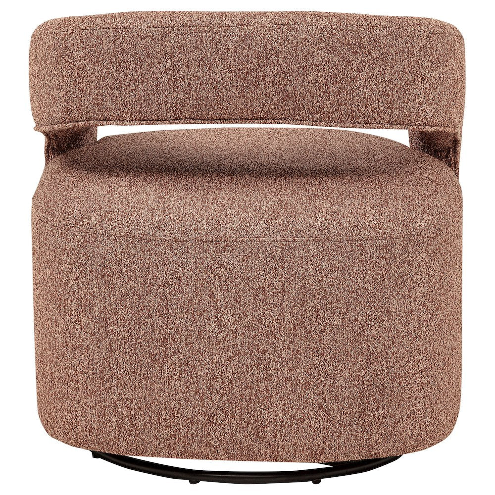 Westhill Boucle Upholstered Swivel Accent Chair Berry