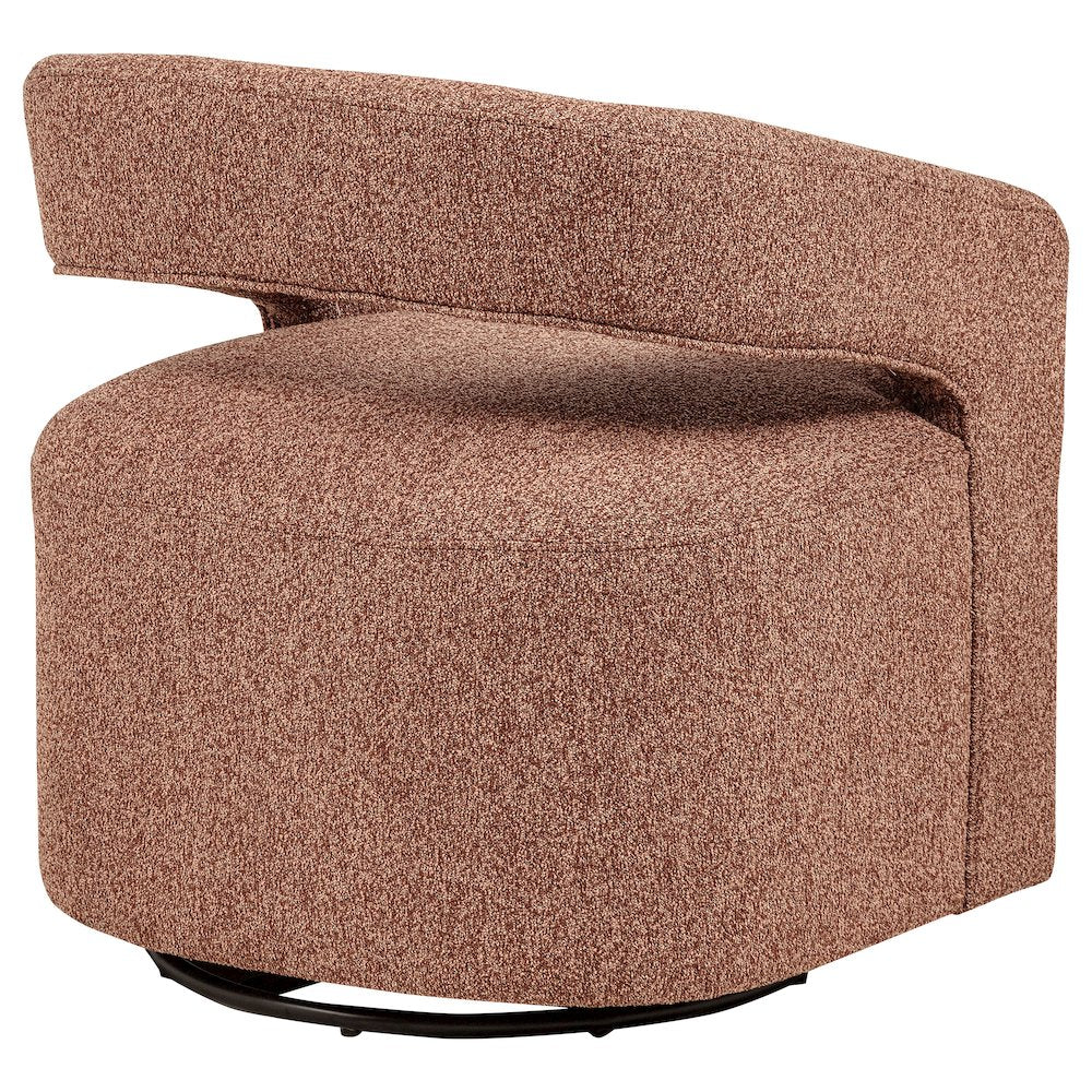 Westhill Boucle Upholstered Swivel Accent Chair Berry