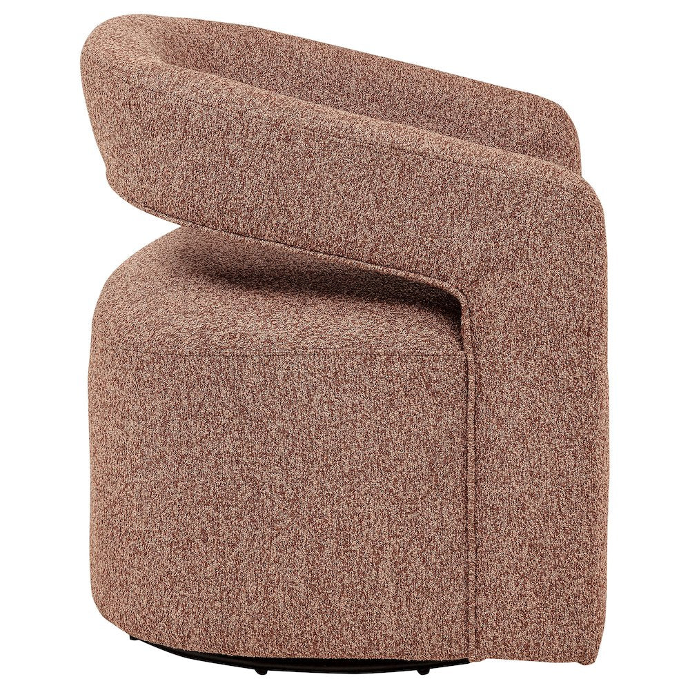 Westhill Boucle Upholstered Swivel Accent Chair Berry