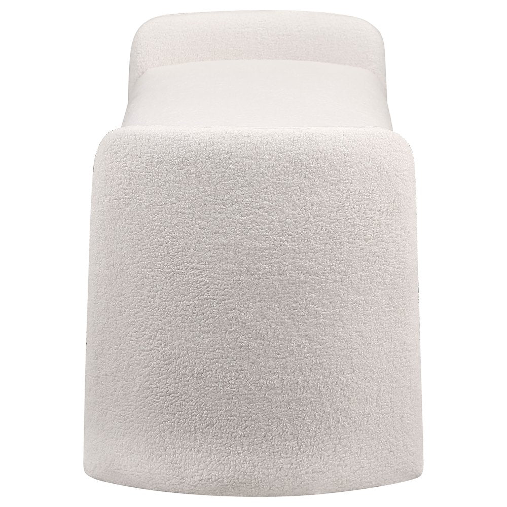 Peoria Velvet Upholstered Accent Bench Ivory