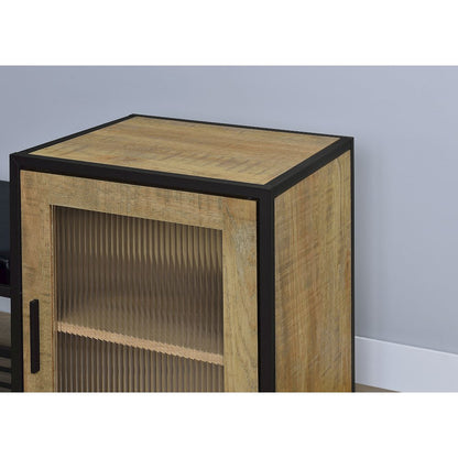 Martino Shoe Storage Entryway Bench with Cabinet Mango and Black