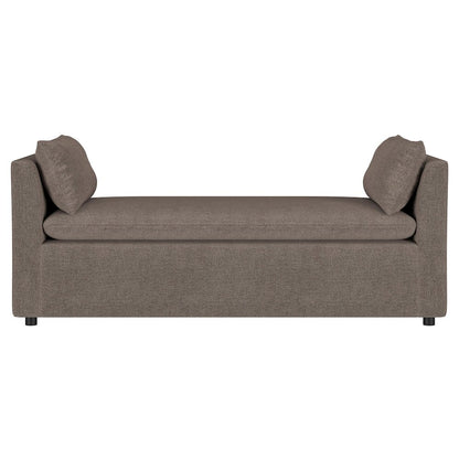 Robin Upholstered Accent Bench with Armrests Brown
