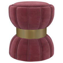 Sora Round Upholstered Ottoman Berry