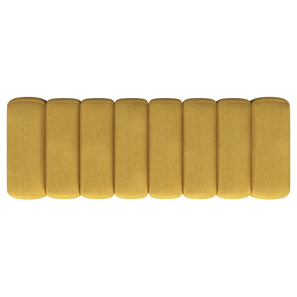 Summer Fabric Upholstered Tufted Accent Bench Mustard Yellow