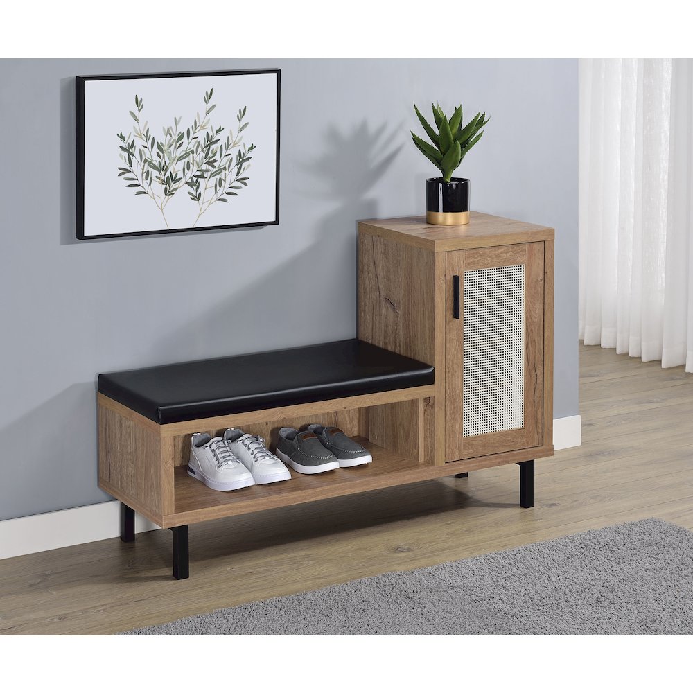 Teller 1-door Entryway Shoe Storage Cabinet Natural Oak