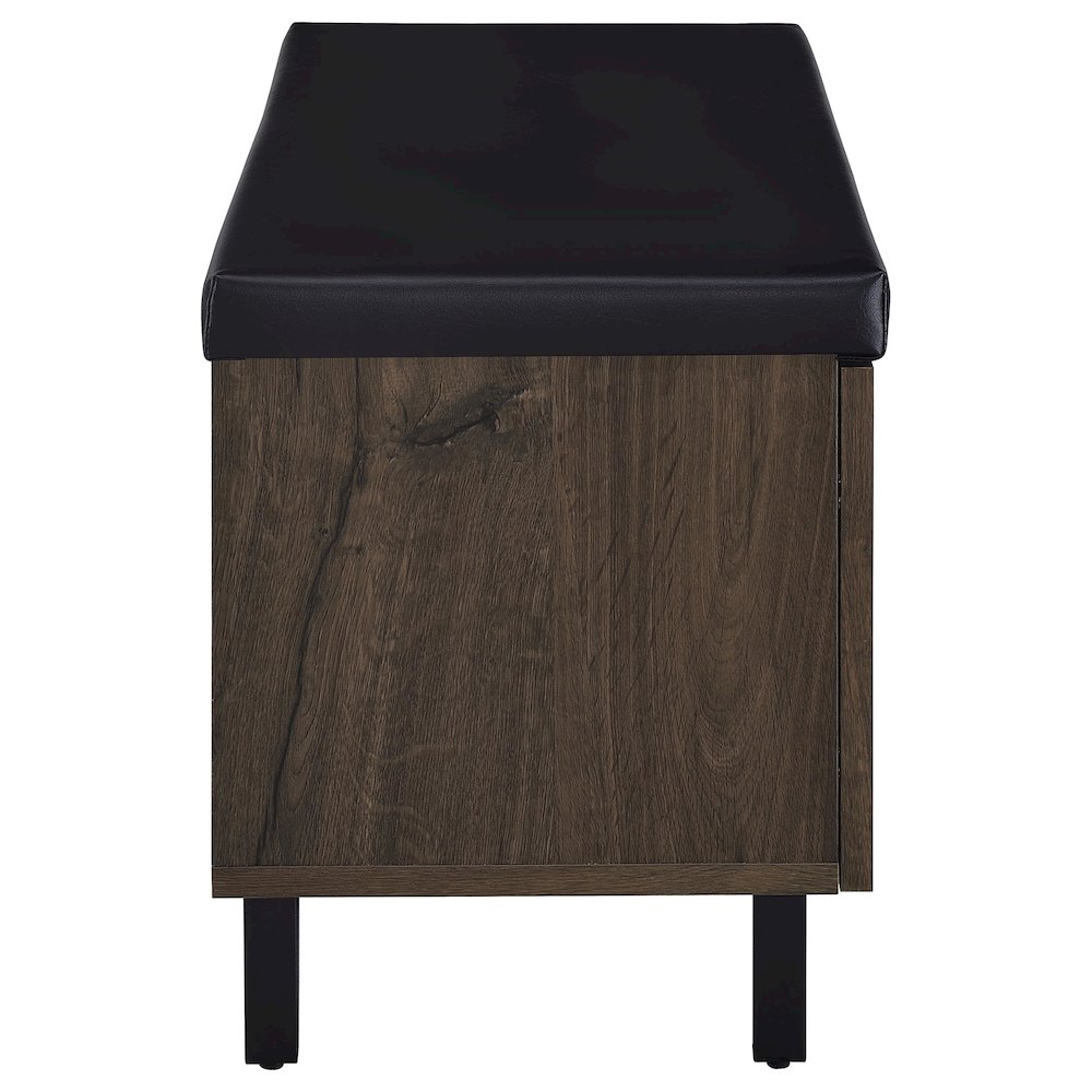 Addie 2-door Padded Entryway Shoe Storage Bench Smoked Oak