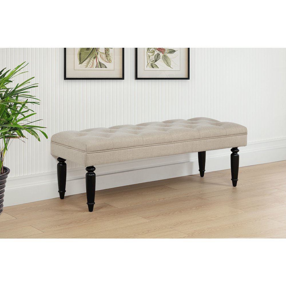 Marsha 52-inch Upholstered Entryway Accent Bench Latte