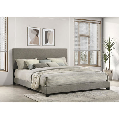 Dorian Fabric Upholstered Eastern King Panel Bed Taupe