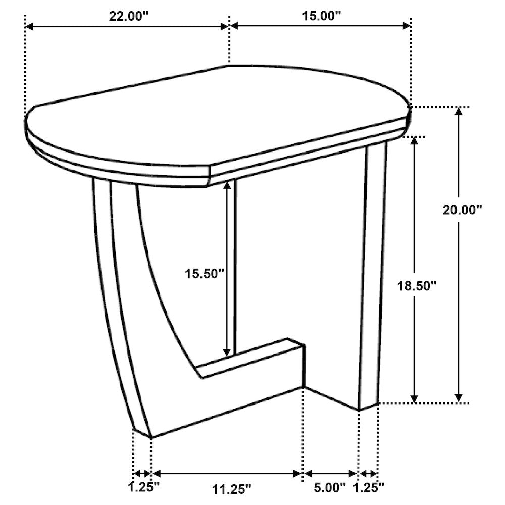 Fletcher Oval Solid Mango Wood Accent Side Table Brown
