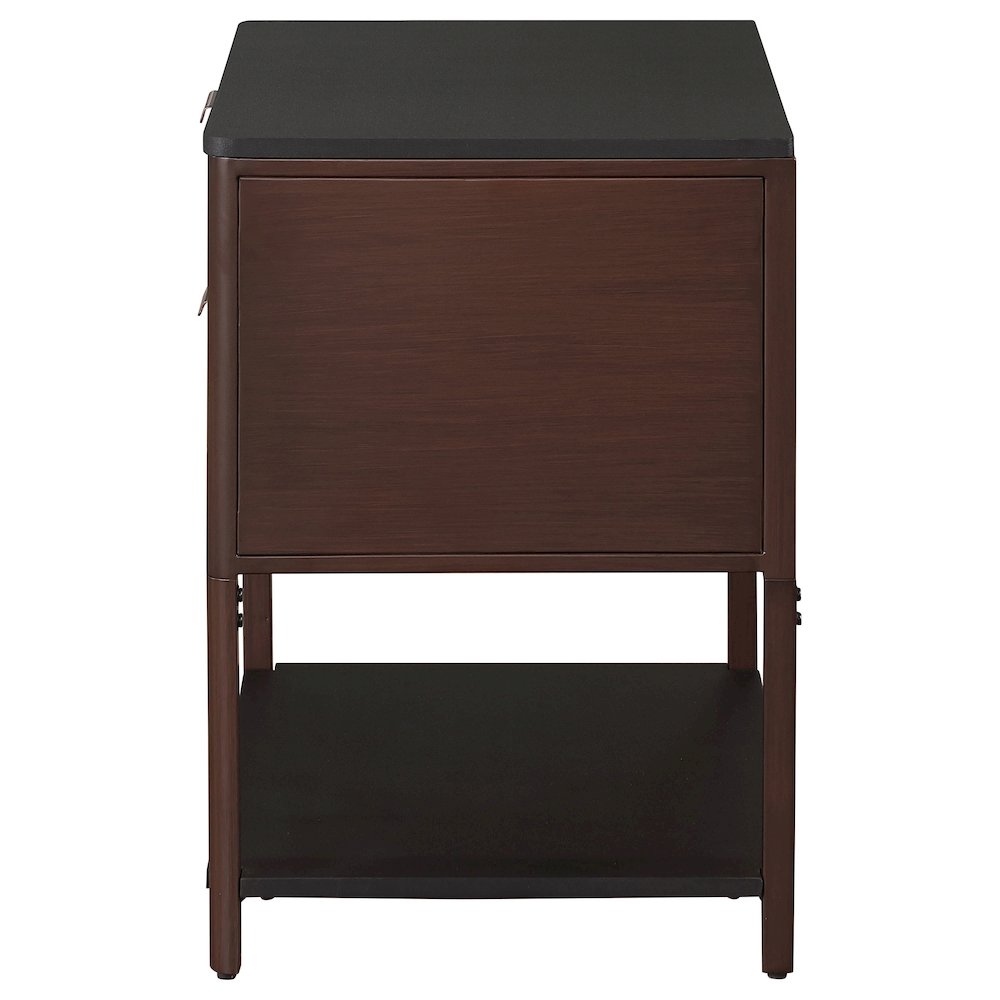 Zimmerlee 2-drawer Side Table with Shelf Rust Brown