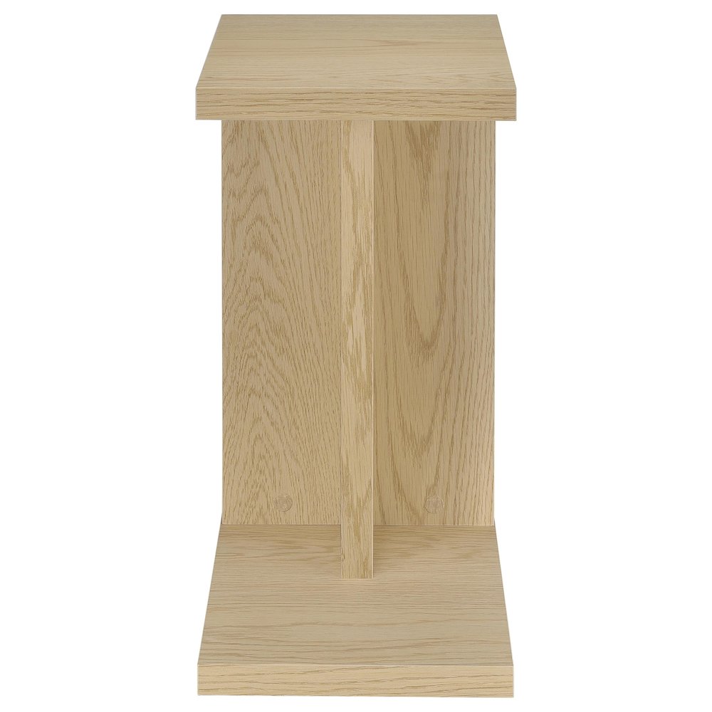 Clower Engineered Wood C-Shaped Sofa Side Table Light Oak
