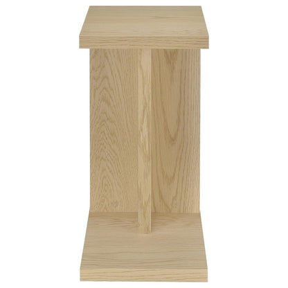 Clower Engineered Wood C-Shaped Sofa Side Table Light Oak